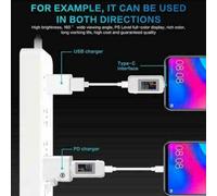 Yuanpgky USB-C Power Tester with 0.96-inch IPS Color Display, Voltage/Current/Capacity/Power Meter for Type-C Devices, Bidirectional Charging & Discharge,(White)