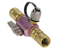 Yuanpgky Vacuum-Rated Valve Core Removal Tool, 5/16" Female Flare X 1/4" Male Flare, O-Ring Seal with Integrated Vacuum Gauge Port