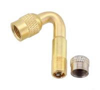 Yuanpgky Valve Extension Tube for Car Motorcycle Electric For Bike Tire Inflation, 45/90/135 Degree Brass Adapter with Built-in Copper Core, Acid-Cleaned Sealing For Ring, Gold(45°)
