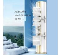 Yuanpgky Vertical Air Conditioner Wind Deflector for Round Cabinet Units, Adjustable 8-Way Airflow Direction, ABS Material, No-Trace Installation,(Activated carbon)