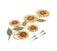 Yuanpgky Vintage Sunflower Wall Decor: 3D Metal Art for Home & Garden Elegance, Hand-Painted Yellow Flower with Retro Design, For Ideal for Indoor and Outdoor Use in