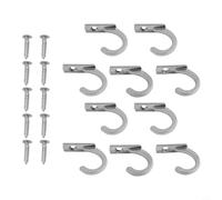 Yuanpgky Vintage Wall Mounted Coat Hooks Set of 10 Zinc Alloy Antique Style for Bathroom Bedroom Closet Entryway Home Organization with Screws Bronze Silver Gold Black(Silver)