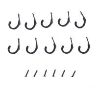 Yuanpgky Vintage Wall Mounted Coat Hooks Set of 10 Zinc Alloy Antique Style for Bathroom Bedroom Closet Entryway Home Organization with Screws Bronze Silver Gold Black(Black)