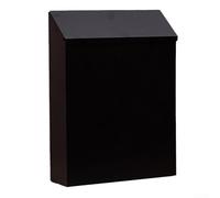 Yuanpgky Wall Mount Mailbox Modern Letterbox with Lock and 2 Keys Security Drop Box Mail Boxes Outdoor for Home Office Decoration(Black)