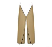 Yuanpgky Waterproof Rain Pants for Hiking | 20D Double Silicone Coated Nylon | Lightweight Packable Trekking Trousers with Elastic Cuffs and Separable Legs | for(Brown)