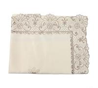 Yuanpgky White Embroidered Lace Tablecloth with Satin Fabric for Wedding Party Decorations and Home Dining Events, Square Rectangle Oval Round Shapes Available in(4# (square 57 * 117cm))