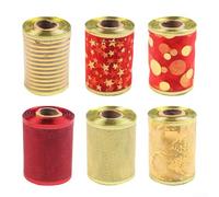 Yuanpgky Wired Organza Ribbon 2 5 Inch Wide Red Gold Sparkly Sheer Metallic Edge For Christmas Crafts Wrapping Floral Decor Flexible 5 Yards(2)