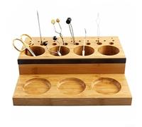 Yuanpgky Wooden Fly Tying Tool Organizer Rack Desktop Storage Holder For Fishing Supplies Materials Kit Multi-Compartment 23X19x6cm Large Capacity