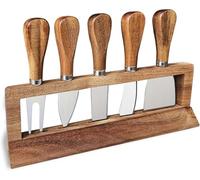 YUANQIAN Charcuterie Board Accessories Spreader Knife Set Cheese Butter with Wooden Handles Mini Serving Tongs Spoons Forks Toothpick Flags for Party Wedding Christmas (SDE-8)