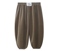 YUANQIAN Children's Breathable Quick-Dry Ice Silk Pants - Mosquito Repellent, Unisex Relaxed Fit Trousers, Elastic Waist, Adjustable Cuffs (UK, Age, 9 Years, 10 Years, Regular, Brown)