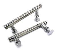 YUANQIAN Chrome ABS Shower Door Handle | 145mm (14.5cm) Hole to Hole (145-1pair Handle -Silver)