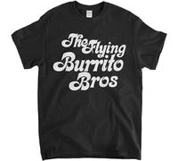 YUANROU As Worn by Gram Parsons T-Shirt Flying Burrito Bros. Logo The Byrds 60'S Pop T-Shirt Black XL