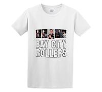 YUANROU Bay City Rollers Gig Poster Creativity Cute Dance Design Distressed T-Shirt White 3XL