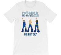 YUANROU Mama-mia Donna and The Dynamos Body Sculpting Jacket Prom Funny Personalise T-Shirt White L