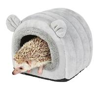 YUANST Hedgehog Bed Cave Nest Hideout, Hamster Guinea Pigs Small Animals Cage Supplies Warm House (Gray)