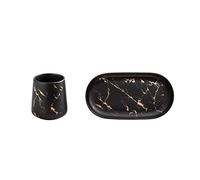 YUANstore Gilded Marble Texture Mouthwash Cup Bathroom Set Home Use Ceramic Toothbrush Holder Soap Boxes Marbling Porcelain Bath Supplies