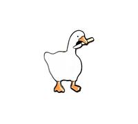 YUANstore Ins Tide Creative Cartoon Untitled Goose Game Game Big Goose Brooch Cute Enamel White Goose Badge all-match Clothing Accessories