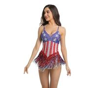 YUANTONG Sparkly Star Fringe Rhinestone Bodysuits For Women Sexy Backless Dance Costume Drag Queen Outfit