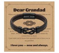 YuanVellora Fathers Day - Leather Bracelet grandad Grandfather, gifts for Son New Dad Boyfriend, step gifts on Valentines Day