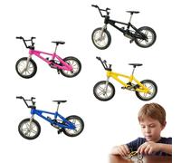 YuanVellora Finger Bike - 4 Pcs Alloy Mini Bicycle Model Set, Tech Deck Style Finger Toys, Finger Skateboards Alternative for Kids Adults Party Favors Decor