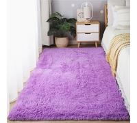 YUANWAN Living Room Area Rugs 110 x 110 cm(43 x 43inch) Thick Pile Non Shedding Modern and Soft Short Pile Rug Thick Shaggy Rug for The Bedrooms and Kitchen, Purple