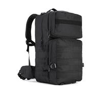 YuanWen Tactical Backpack 55L Water Resistant Military Army Combat Rucksack Trekking Rucksack MOLLE Camping Hiking Backpack Black