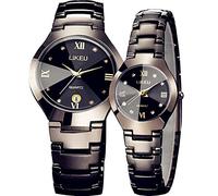 YUANXIN Luxurious His and Her Couple Watches Water Resistant Business Men Women Set Pair Watch Matching Romantic Quartz Stainless Steel Waterproof Date(Couple Watches)