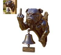 yuanxunxiang Funny Bulldog Door Bell Design,Doberman Dog Welcome Doorbell Cast Iron Resin Vintage Decorative Hanging Bell for Entryways,Yard,Garden,Outdoor and Pet Lover