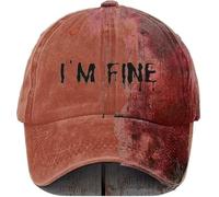 yuanxunxiang Im Fine Unisex Casual Dark Blood Hat Problem Solved Halloween Bloody Hat Horror Funny Printed Horror,Red