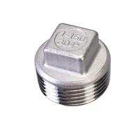 YUANYAO 304 Stainless Steel Square Head Plug Cap 1/8" 1/4" 3/8" 1/2" 3/4" 1" 1-1/4" 1-1/2" 2" BSP NPT Male Cap Tube Plug Pipe Fittings(Size:2")
