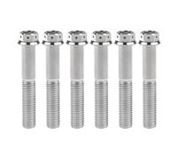 6pcs Titanium Bolt M10x20~90mm Flange Hexagon Head Screw Pitch1.25/1.5mm For Motorcycle Modification (Color : Titanium, Size : 35MM_M10 1.25PITCH)