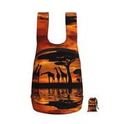YUanyhr Africa Giraffe Majestic Tree Print Travel Backpack Foldable Into Pocket Hand Luggage Bag Laptop Backpack For Travel Work Hiking