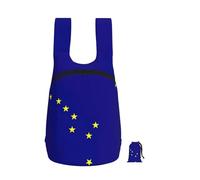 YUanyhr Alaska State Flag Print Travel Backpack Foldable Into Pocket Hand Luggage Bag Laptop Backpack For Travel Work Hiking