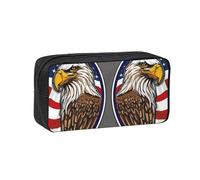 YUanyhr American Bald Eagle Print High Capacity Pencil Case, Big Pencil Bag Pouch Box Organizer Pen Case Supply for Shool