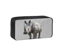 YUanyhr Animal Rhino Print High Capacity Pencil Case, Big Pencil Bag Pouch Box Organizer Pen Case Supply for Shool