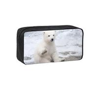 YUanyhr Baby Polar Bear Print High Capacity Pencil Case, Big Pencil Bag Pouch Box Organizer Pen Case Supply for Shool