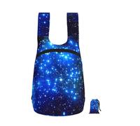 YUanyhr Blue Shining Stars Print Travel Backpack Foldable Into Pocket Hand Luggage Bag Laptop Backpack For Travel Work Hiking