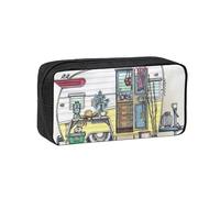 YUanyhr Happy Campers Print High Capacity Pencil Case, Big Pencil Bag Pouch Box Organizer Pen Case Supply for Shool
