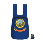 YUanyhr Idaho State Flag Print Travel Backpack Foldable Into Pocket Hand Luggage Bag Laptop Backpack For Travel Work Hiking