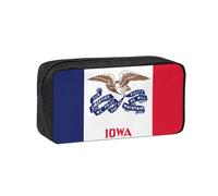 YUanyhr Iowa State Flag Print High Capacity Pencil Case, Big Pencil Bag Pouch Box Organizer Pen Case Supply for Shool