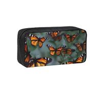 YUanyhr Monarch Butterflies Print High Capacity Pencil Case, Big Pencil Bag Pouch Box Organizer Pen Case Supply for Shool