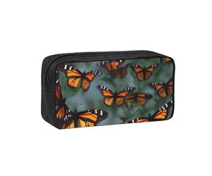 YUanyhr Monarch Butterflies Print High Capacity Pencil Case, Big Pencil Bag Pouch Box Organizer Pen Case Supply for Shool