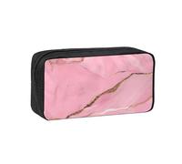 YUanyhr Pink Marble Texture Print High Capacity Pencil Case, Big Pencil Bag Pouch Box Organizer Pen Case Supply for Shool