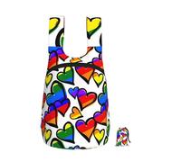 YUanyhr Rainbow Colored Gay Pride Hearts Print Travel Backpack Foldable Into Pocket Hand Luggage Bag Laptop Backpack For Travel Work Hiking