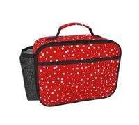 YUanyhr Red and White Polka Dots Print Lunch Box Insulated Cooler Bag with Compartments Durable Thermal Bag for Picnic Camping Work