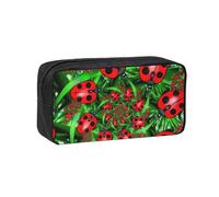 YUanyhr Red Ladybug Print High Capacity Pencil Case, Big Pencil Bag Pouch Box Organizer Pen Case Supply for Shool