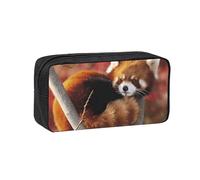 YUanyhr Red Panda Print High Capacity Pencil Case, Big Pencil Bag Pouch Box Organizer Pen Case Supply for Shool