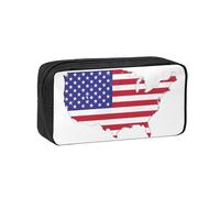 YUanyhr USA Flag Map Print High Capacity Pencil Case, Big Pencil Bag Pouch Box Organizer Pen Case Supply for Shool