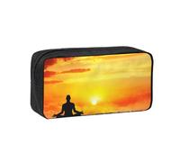 YUanyhr Yoga Meditation Print High Capacity Pencil Case, Big Pencil Bag Pouch Box Organizer Pen Case Supply for Shool