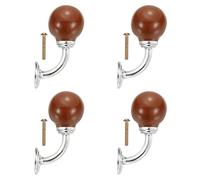 Yuanyifenglin 4Pcs Ceramic Wall Hooks, Drawer Cabinets Wardrobe Single Hooks Handles, for Clothes Keys Hats Backpacks (Brown)